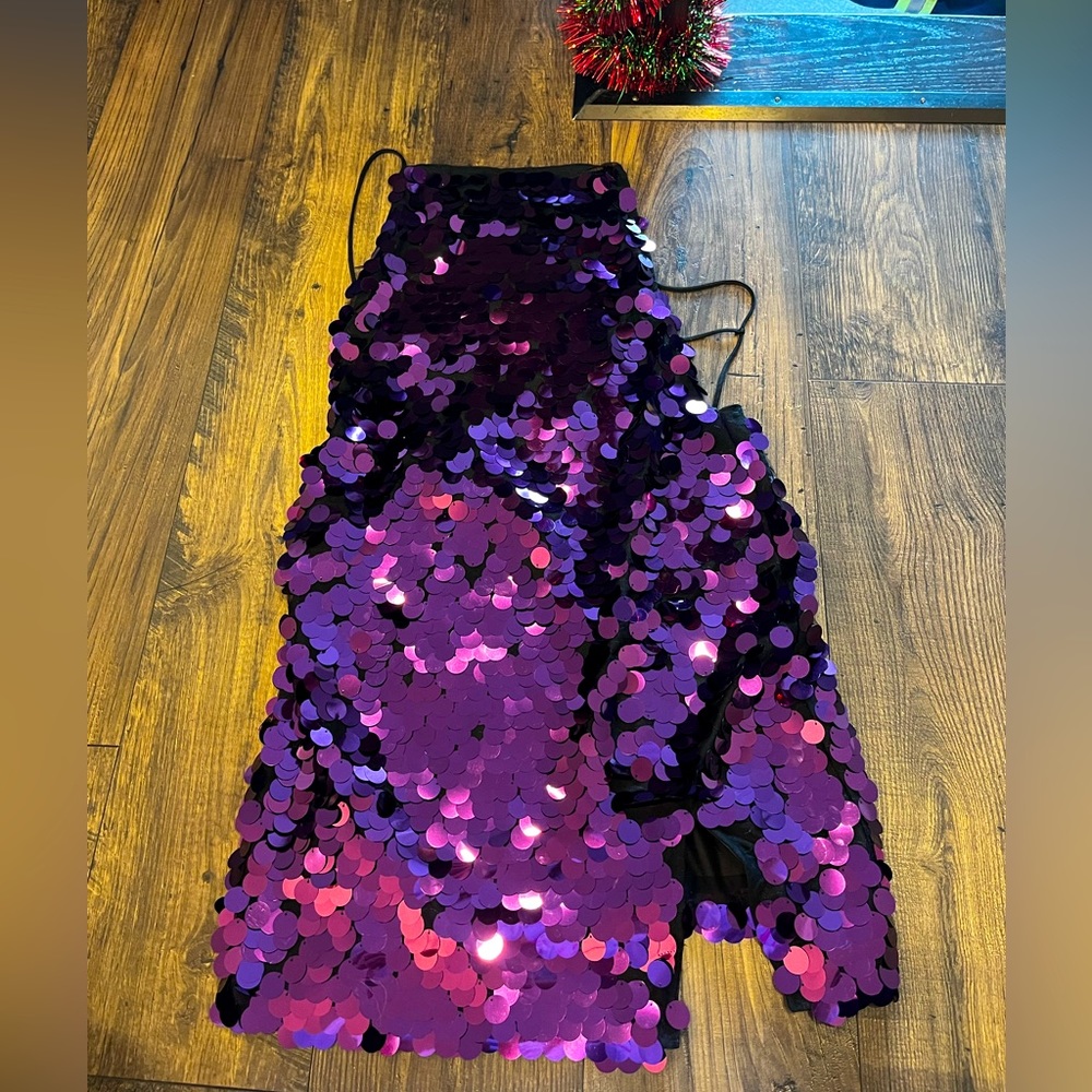 Motel Purple Sequins Dress